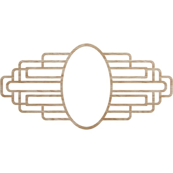 Ekena Millwork Elizabeth Wood Fretwork Pierced Medallion, 24"W x 12"H x 6 5/8"IW x 11 3/8"IH x 3/8"T, Red Oak CMWP24X12X0375EBRO - main